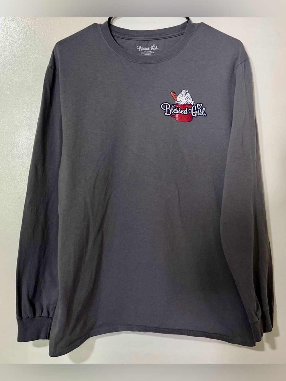 Blessed Girl Charcoal Long Sleeve Tee